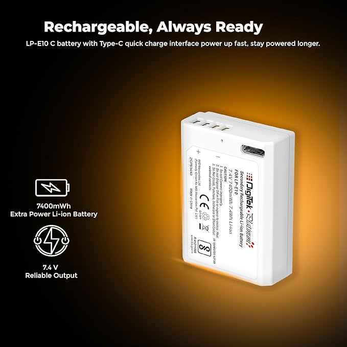 Digitek Platinum (LP-E10 Type C) 1000mAh Li-ion Battery for Canon Cameras