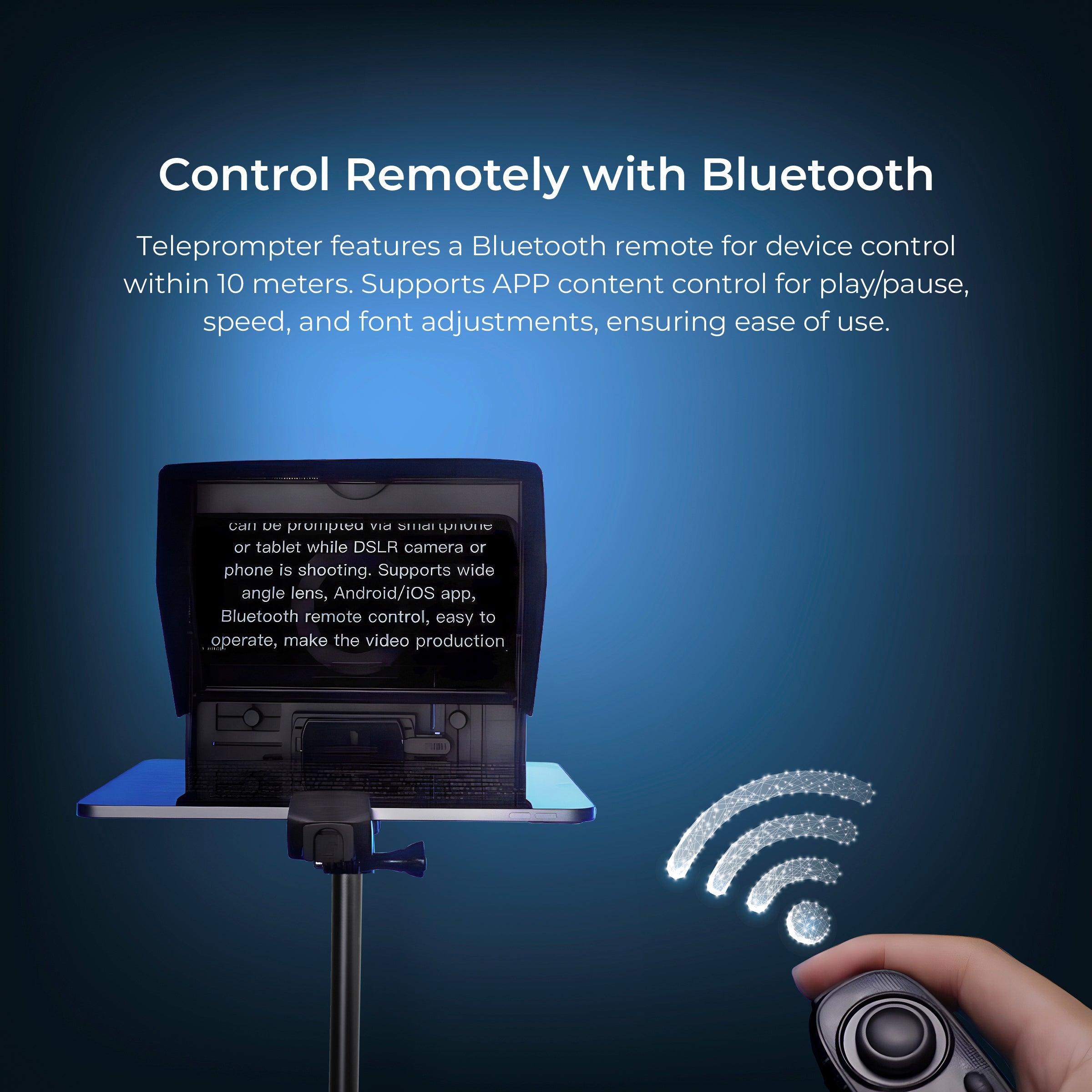 Digitek (DTP 010) 10†Digitek Teleprompter for Smartphone & DSLR Supports w/Remote Control, APP Compatible with iOS & Android System for Video Creator - Digitek