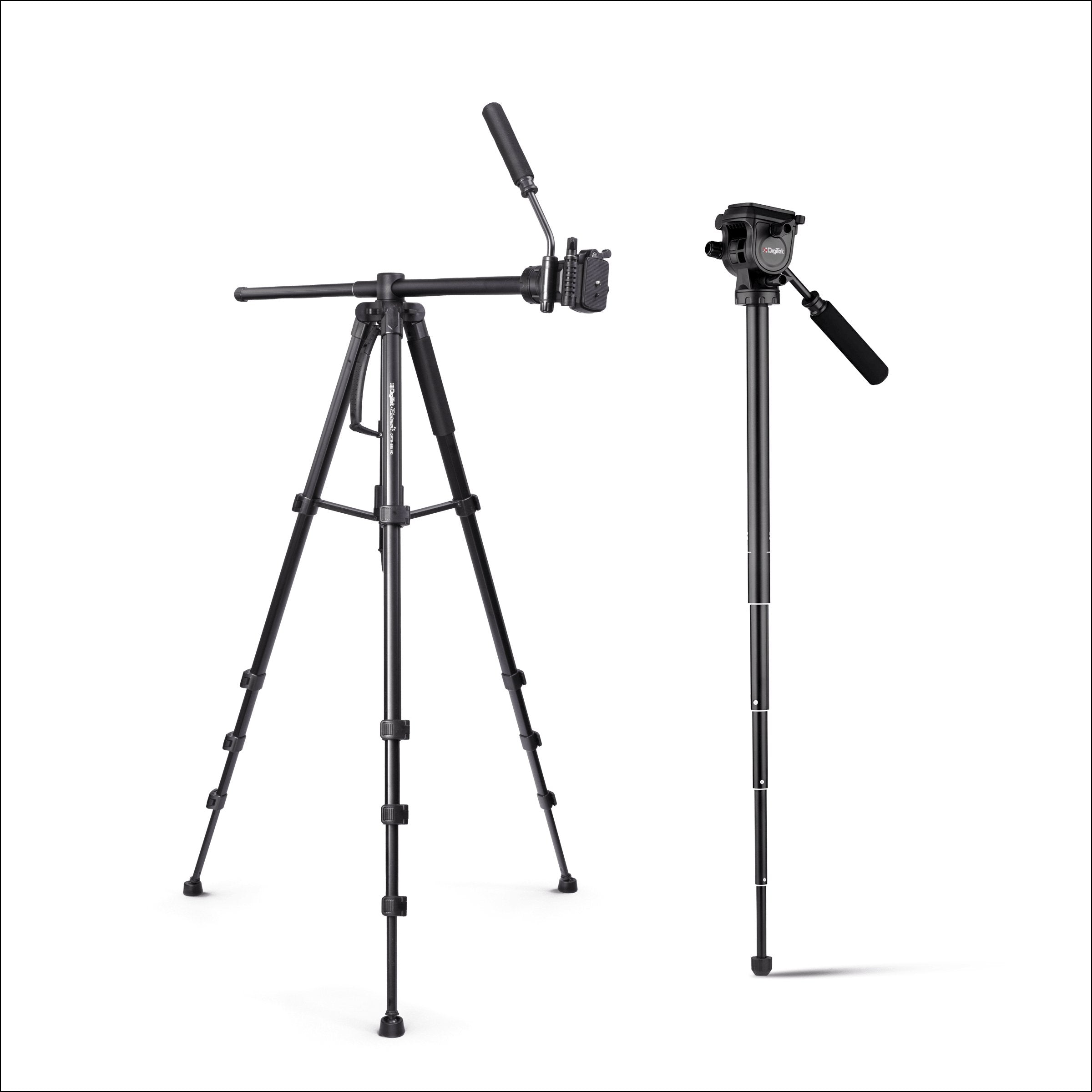 Digitek (DPTR 895VD) Professional Tripod CUM Monopod with Multipurpose Head for Low Level Shoot & Panning for Photography, Videography Suitable for DSLR, DV Camera, Binocular Max Height (6.39Feet) & Max Load 4 to 5 kg. - Digitek