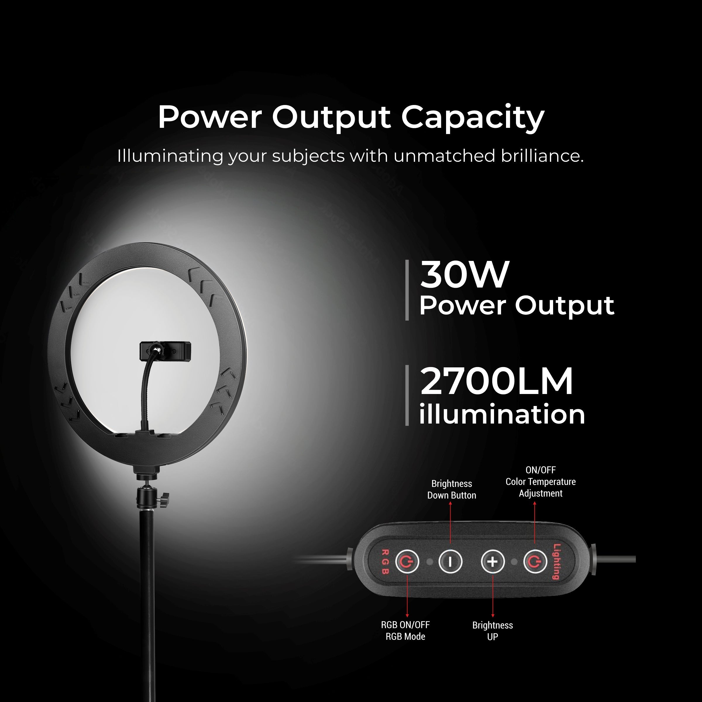 Digitek (DRL-14C RGB) 31cm LED Ring Light with 5 feet Stand for Photo & Video Shoot & More - Digitek