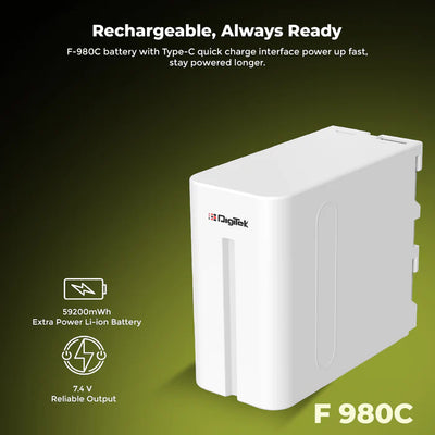 Digitek (NP-F980 C Platinum) 16000mAh Rechargeable Li-ion Battery for Cameras