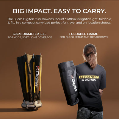 Digitek (DSB 60cm Mini) 60cm Softbox with Mini Bowens Mount