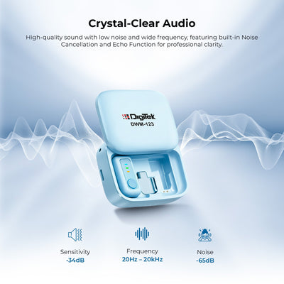 Digitek (DWM 123) 2-in-1 Wireless Microphone (Blue)