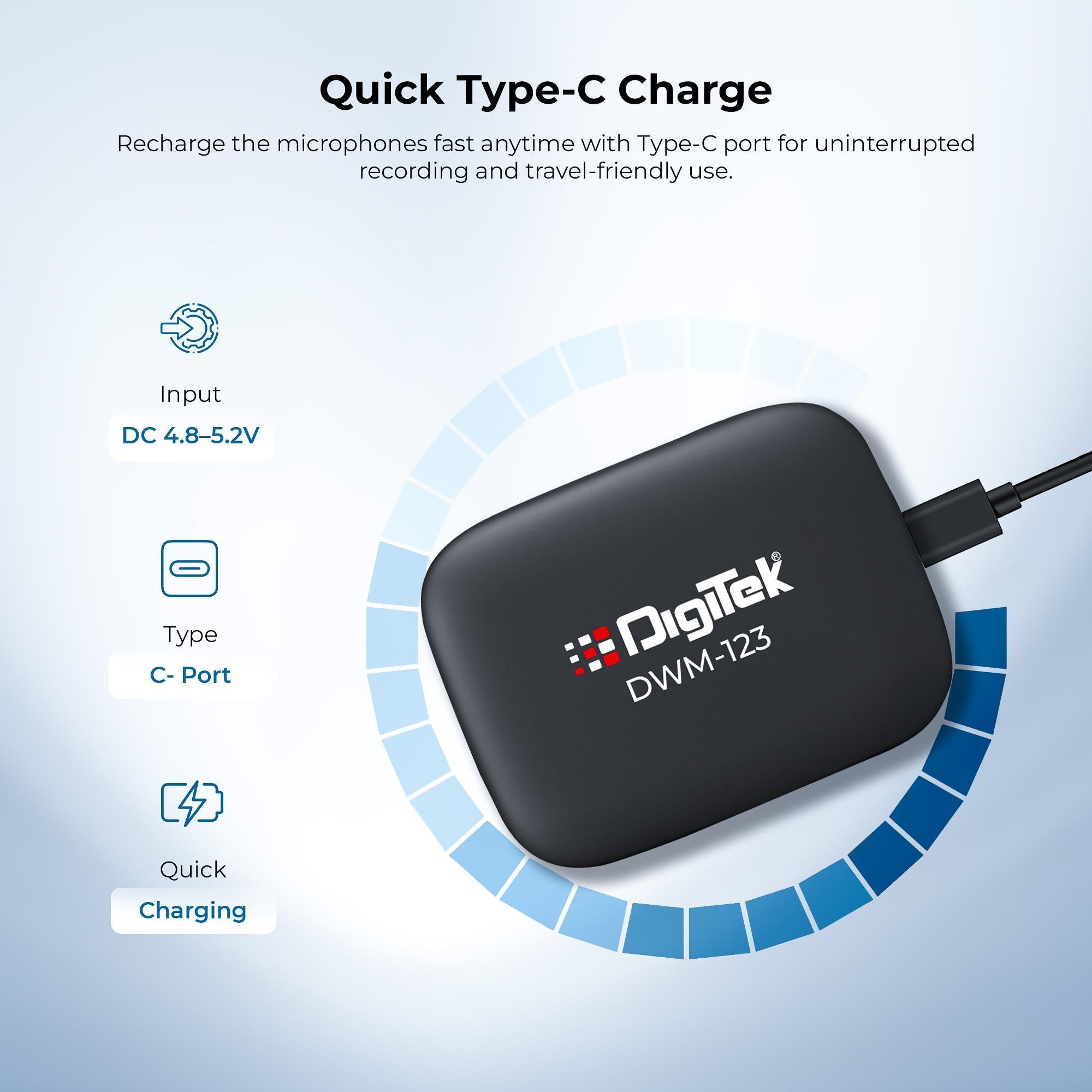 Digitek (DWM 123) 2-in-1 Wireless Microphone (Black)